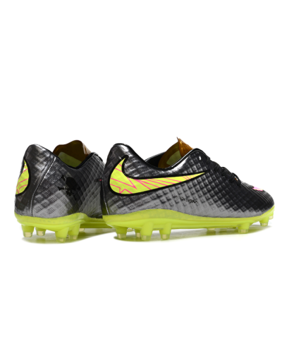 Men's Nike Hypervenom Phantom FG Firm Ground Low-Tops Football Boots - Black/Gold/Pink/Yellow