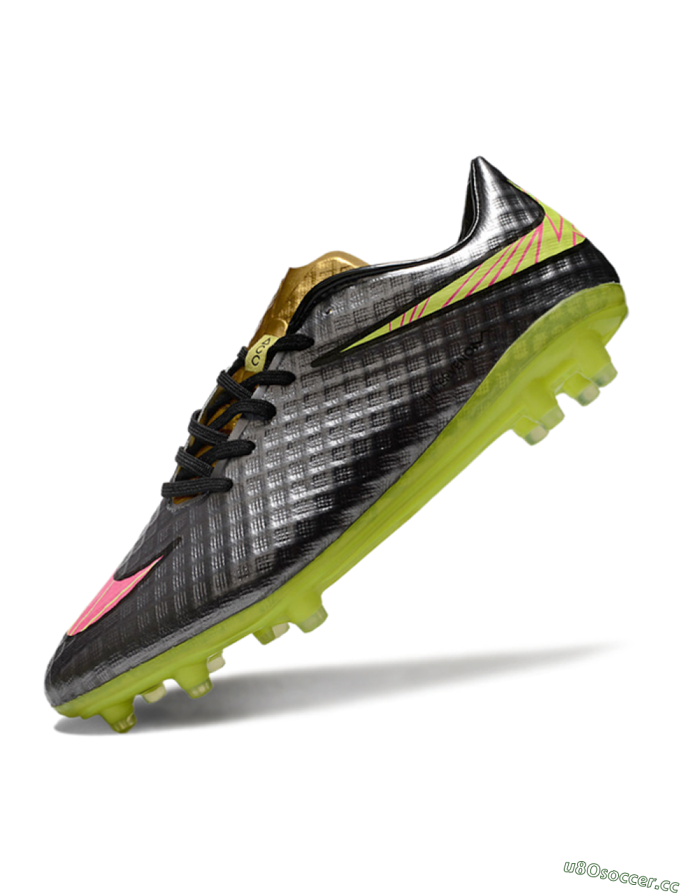 Men's Nike Hypervenom Phantom FG Firm Ground Low-Tops Football Boots - Black/Gold/Pink/Yellow 5