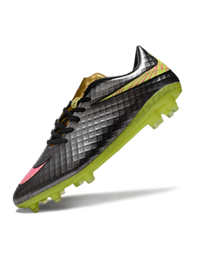 Men's Nike Hypervenom Phantom FG Firm Ground Low-Tops Football Boots - Black/Gold/Pink/Yellow