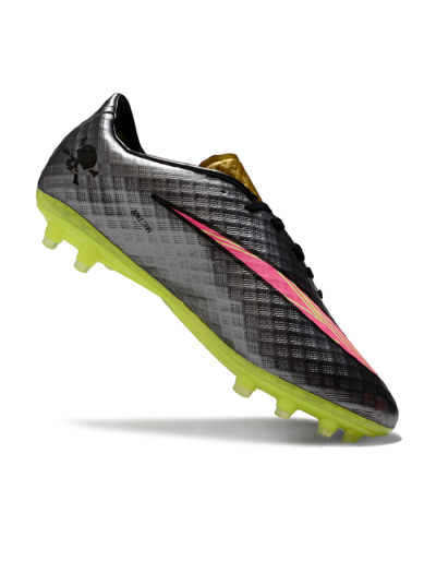 Men's Nike Hypervenom Phantom FG Firm Ground Low-Tops Football Boots - Black/Gold/Pink/Yellow
