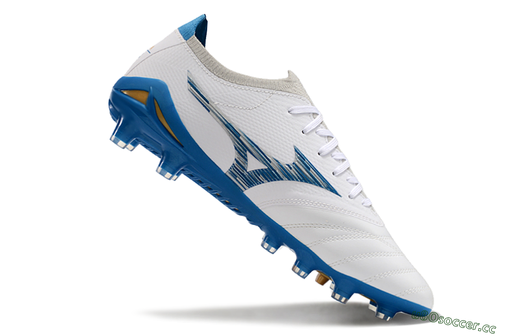 Women's Mizuno Morelia Neo 3 FG Firm Ground Low-Tops Football Boots - White/Blue/Yellow 5