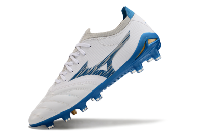 Women's Mizuno Morelia Neo 3 FG Firm Ground Low-Tops Football Boots - White/Blue/Yellow