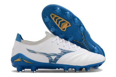 Women's Mizuno Morelia Neo 3 FG Firm Ground Low-Tops Football Boots - White/Blue/Yellow