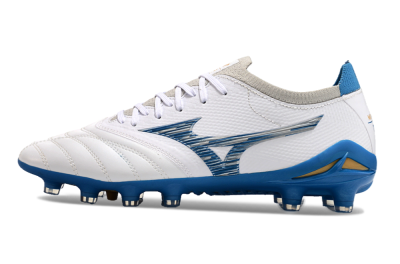 Women's Mizuno Morelia Neo 3 FG Firm Ground Low-Tops Football Boots - White/Blue/Yellow
