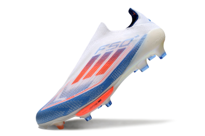 Unisex Adidas F50+ Lightstrike Pro Laceless FG Firm Ground Low-Tops Football Boots - White/Red/Blue