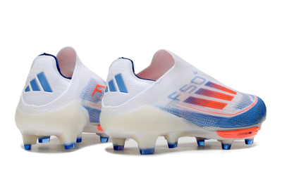 Unisex Adidas F50+ Lightstrike Pro Laceless FG Firm Ground Low-Tops Football Boots - White/Red/Blue