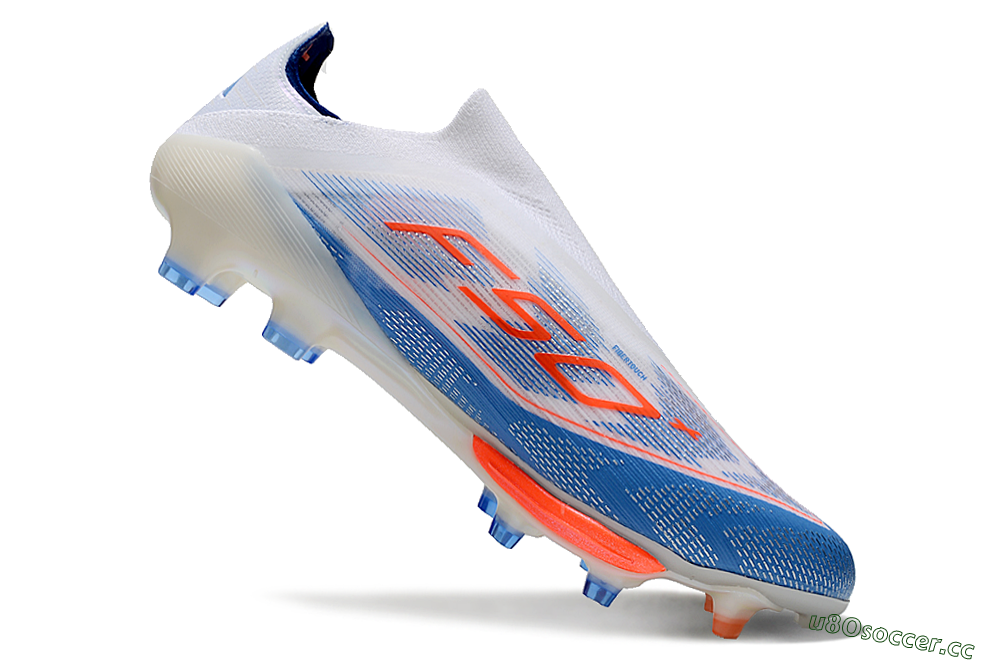 Unisex Adidas F50+ Lightstrike Pro Laceless FG Firm Ground Low-Tops Football Boots - White/Red/Blue 4