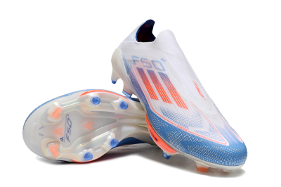 Unisex Adidas F50+ Lightstrike Pro Laceless FG Firm Ground Low-Tops Football Boots - White/Red/Blue