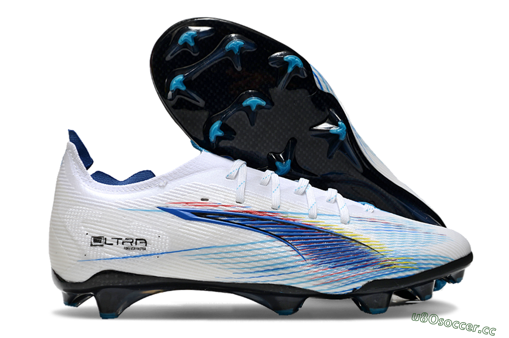 Men's Puma Ultra 5 Ultimate FG Firm Ground Low-Tops Football Boots - Blue/White/Black 2