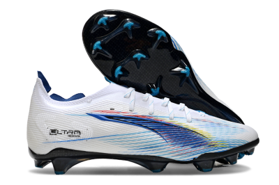 Men's Puma Ultra 5 Ultimate FG Firm Ground Low-Tops Football Boots - Blue/White/Black