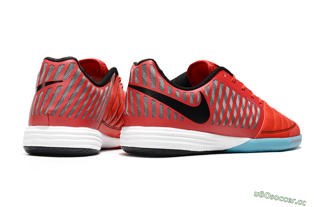 Unisex Nike Lunar Gato 2 IC Indoor & Futsal Low-Tops Football Shoes - Red/Black/Blue/White 6