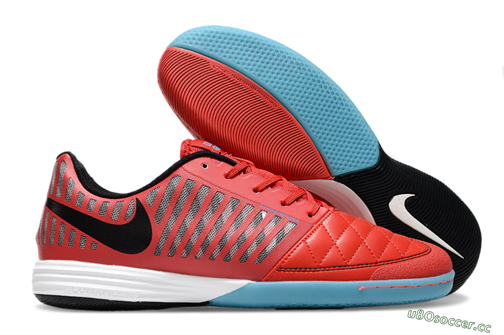 Unisex Nike Lunar Gato 2 IC Indoor & Futsal Low-Tops Football Shoes - Red/Black/Blue/White 2