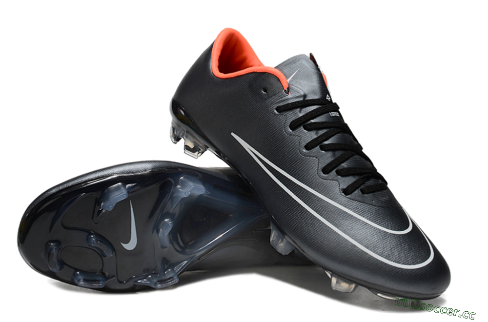 Men's Nike Mercurial Vapor 10 FG Firm Ground Low-Tops Football Boots - Black/White/Orange 3