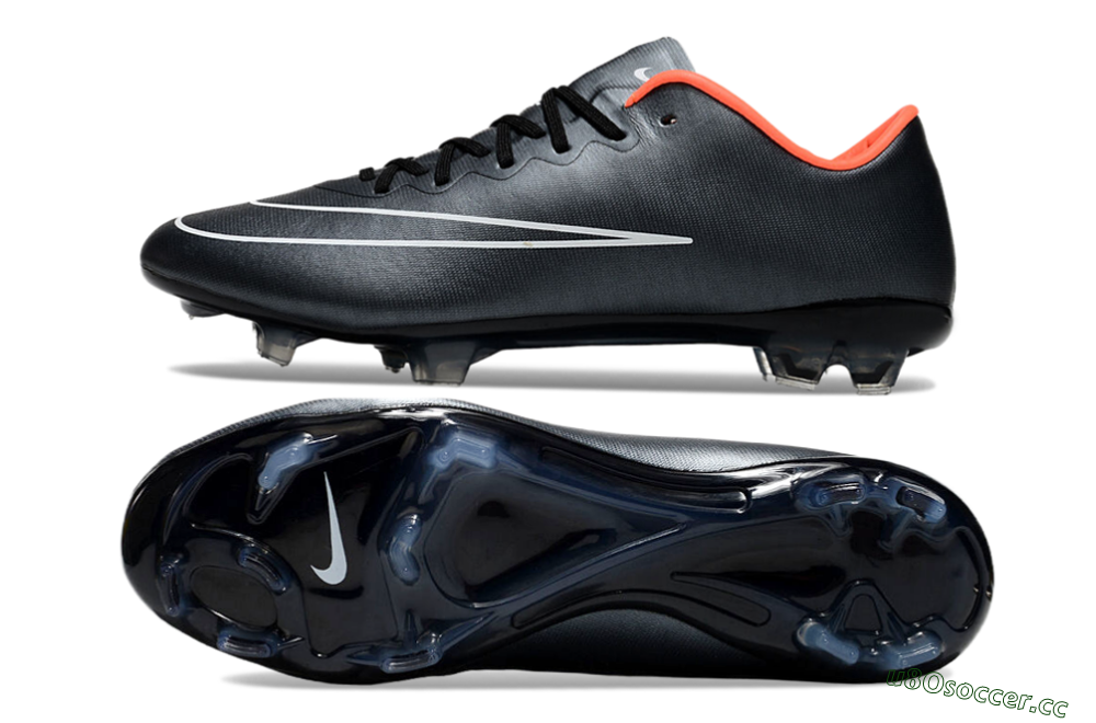 Men's Nike Mercurial Vapor 10 FG Firm Ground Low-Tops Football Boots - Black/White/Orange 1
