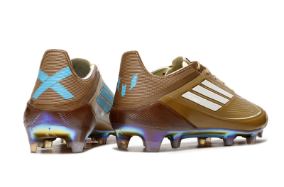 Men's Adidas F50 Elite FG Firm Ground Low-Tops Football Boots - Brown/White/Blue