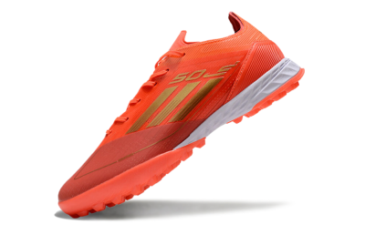 Men's Adidas F50 Elite TF Artificial Turf Low-Tops Football Shoes - Red/Gold/White