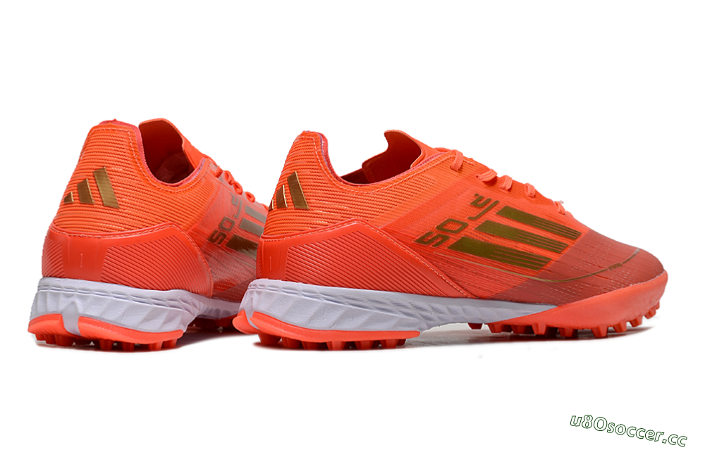 Men's Adidas F50 Elite TF Artificial Turf Low-Tops Football Shoes - Red/Gold/White 6