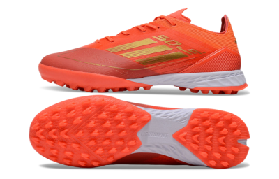 Men's Adidas F50 Elite TF Artificial Turf Low-Tops Football Shoes - Red/Gold/White