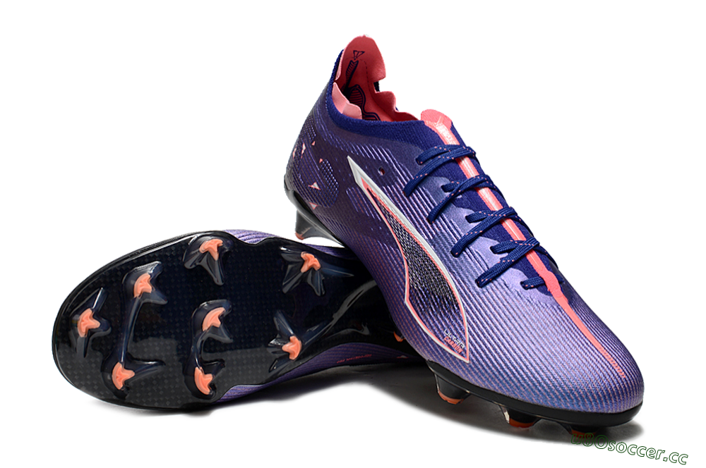 Men's Puma Ultra 5 Ultimate FG Firm Ground Low-Tops Football Boots - Purple/Red/White 3
