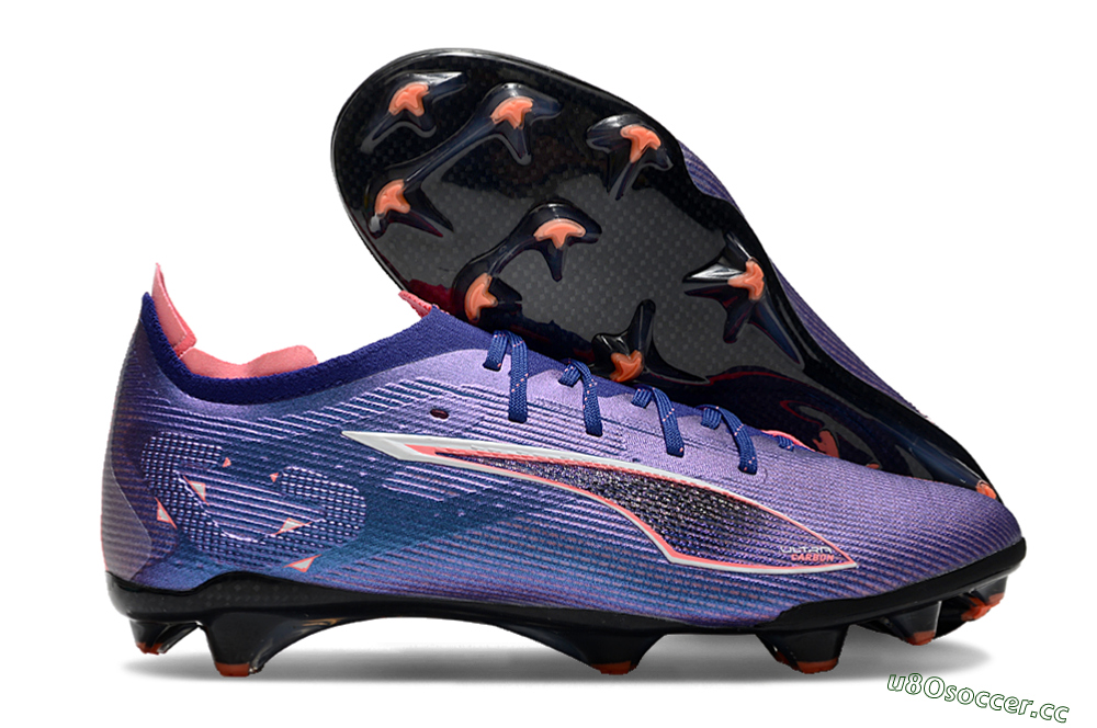 Men's Puma Ultra 5 Ultimate FG Firm Ground Low-Tops Football Boots - Purple/Red/White 2