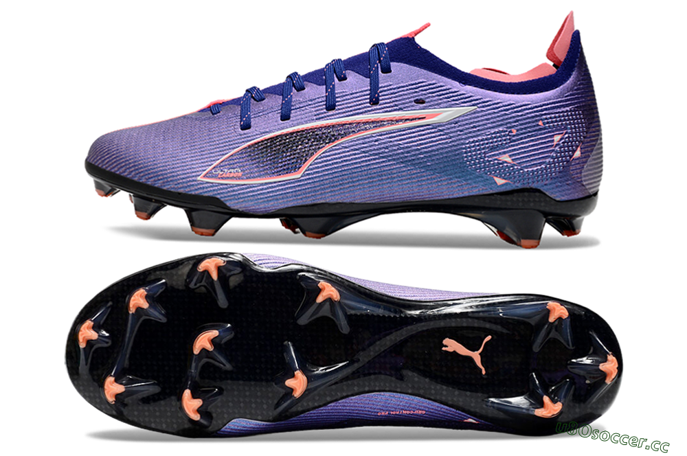 Men's Puma Ultra 5 Ultimate FG Firm Ground Low-Tops Football Boots - Purple/Red/White 1