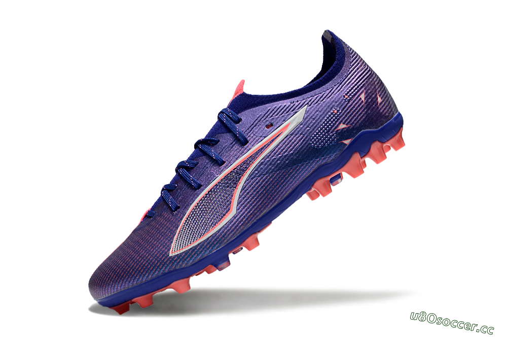 Men's Puma Ultra 5 Ultimate MG Multi Ground Low-Tops Football Boots - Purple/Red/White 5