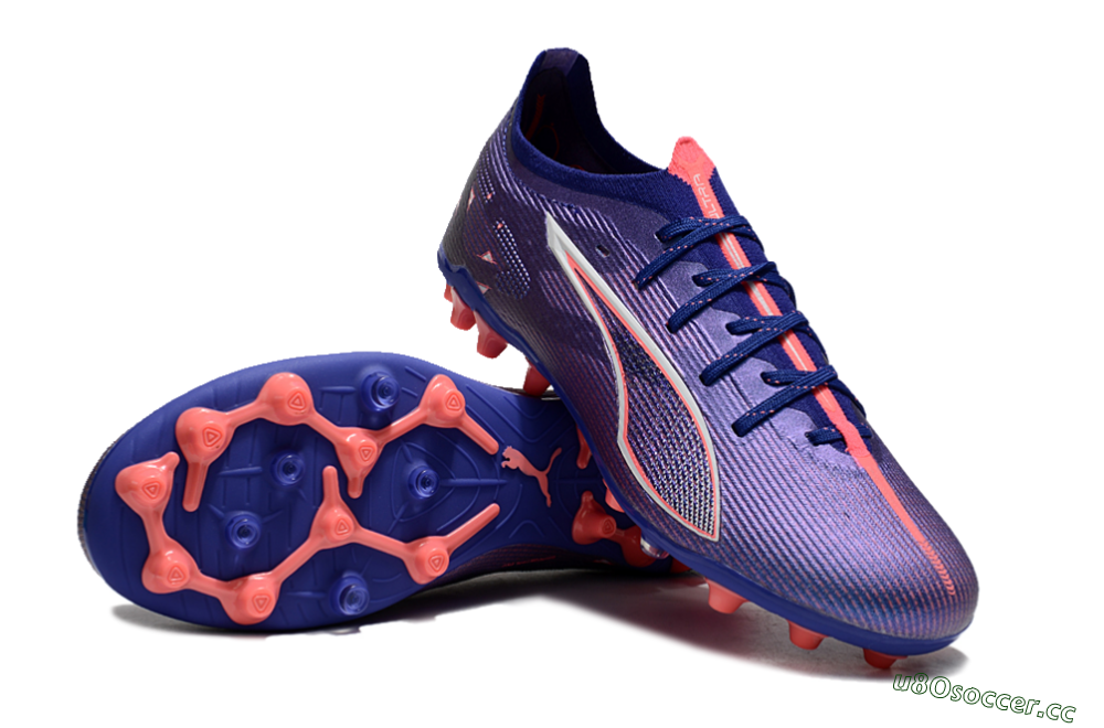 Men's Puma Ultra 5 Ultimate MG Multi Ground Low-Tops Football Boots - Purple/Red/White 3