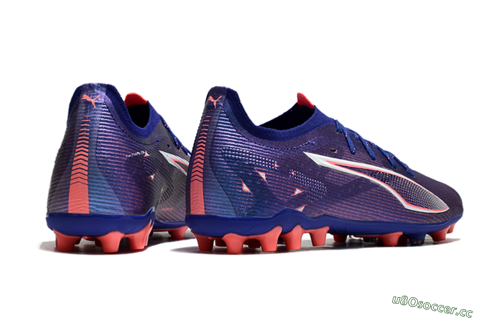 Men's Puma Ultra 5 Ultimate MG Multi Ground Low-Tops Football Boots - Purple/Red/White 6