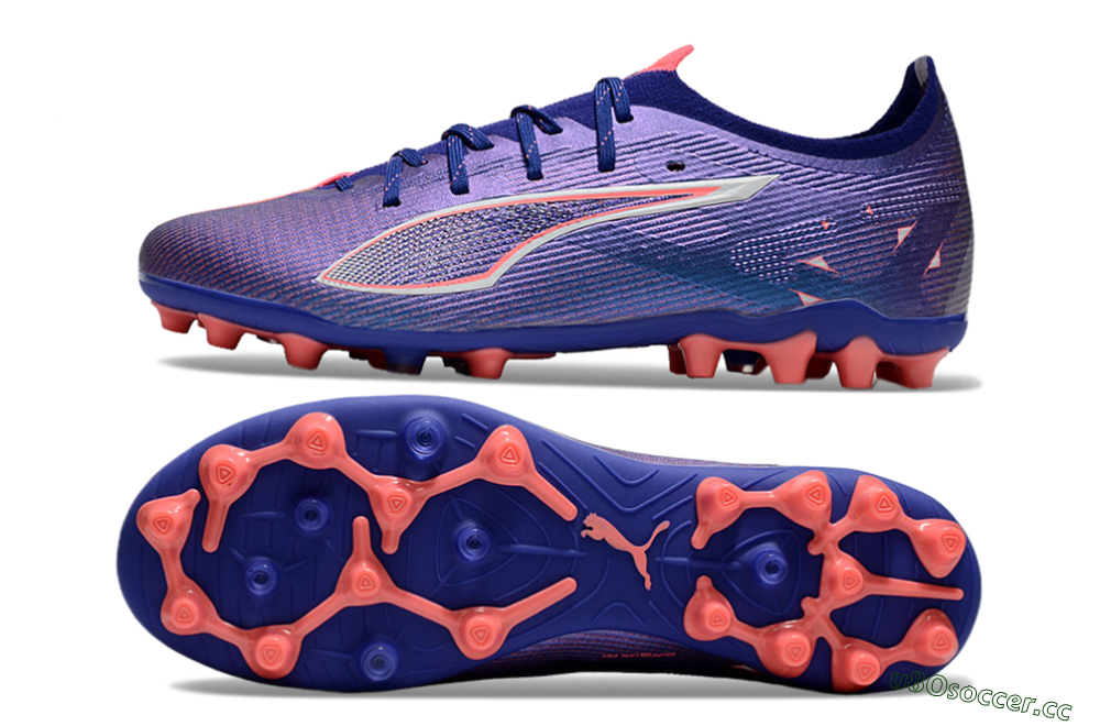 Men's Puma Ultra 5 Ultimate MG Multi Ground Low-Tops Football Boots - Purple/Red/White 1