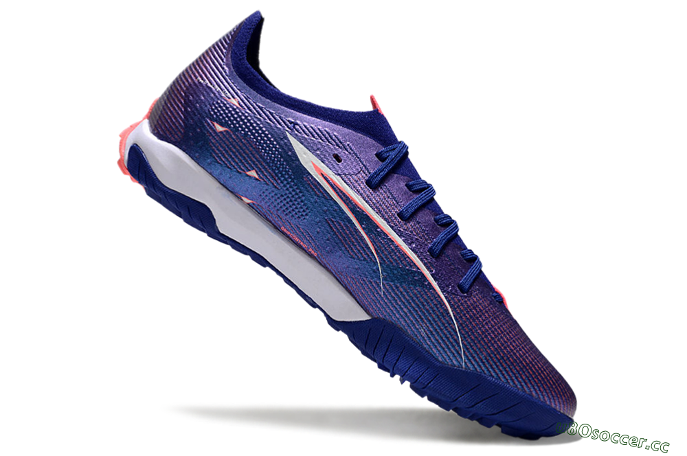 Men's Puma Ultra 5 Ultimate TF Artificial Turf Low-Tops Football Shoes - Purple/Red/White 4