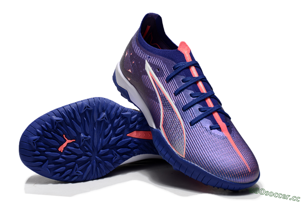 Men's Puma Ultra 5 Ultimate TF Artificial Turf Low-Tops Football Shoes - Purple/Red/White 3
