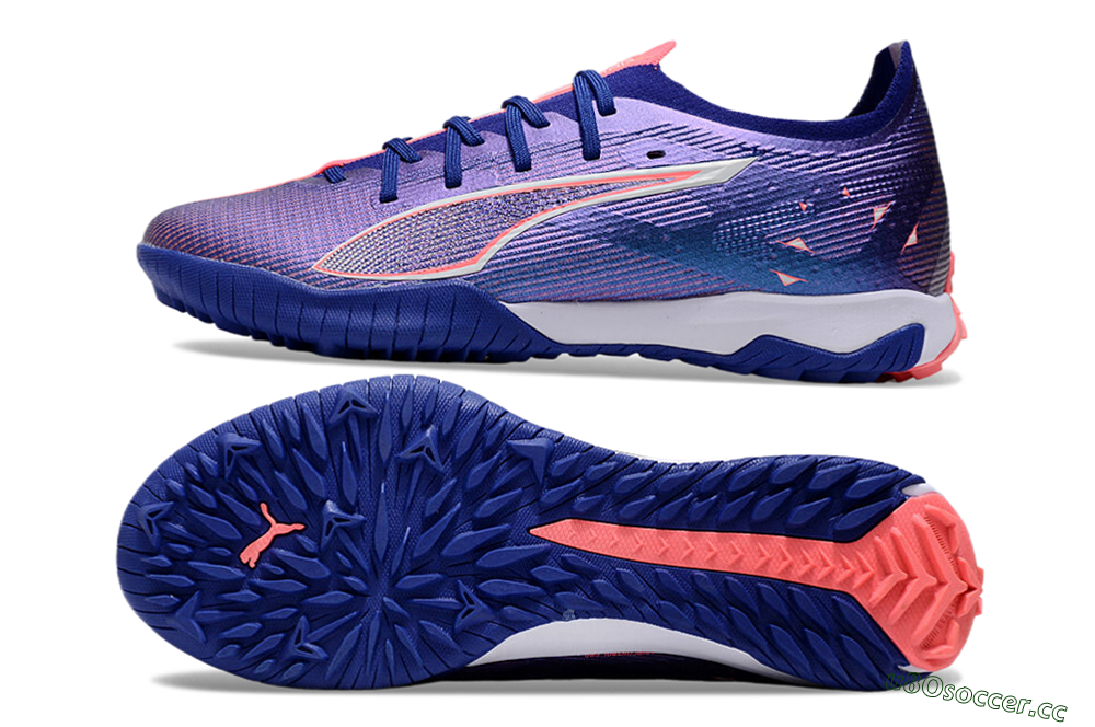 Men's Puma Ultra 5 Ultimate TF Artificial Turf Low-Tops Football Shoes - Purple/Red/White 1