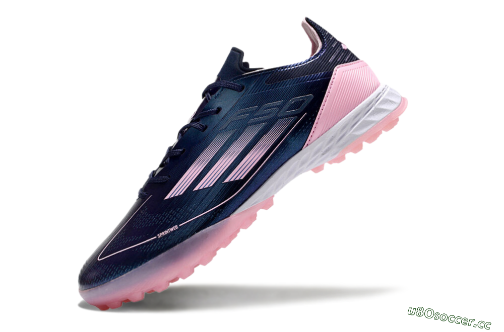 Men's Adidas F50 Elite TF Artificial Turf Low-Tops Football Shoes - Blue/Pink/White 5