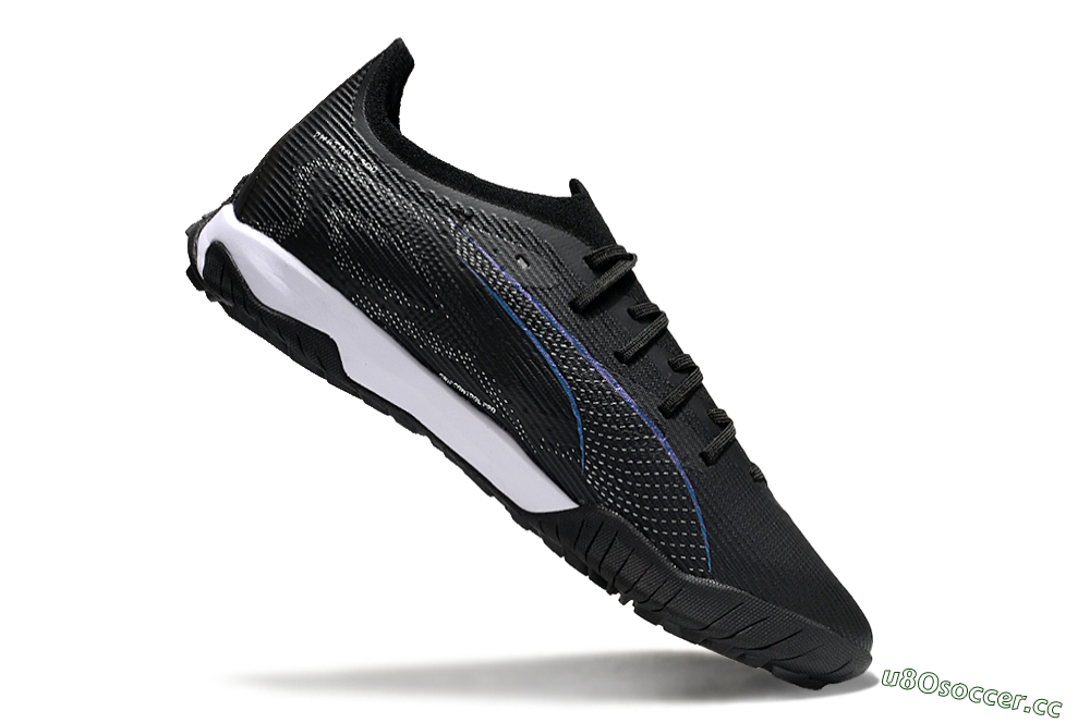 Men's Puma Ultra 5 Ultimate TF Artificial Turf Low-Tops Football Shoes - Black/Blue/White 4