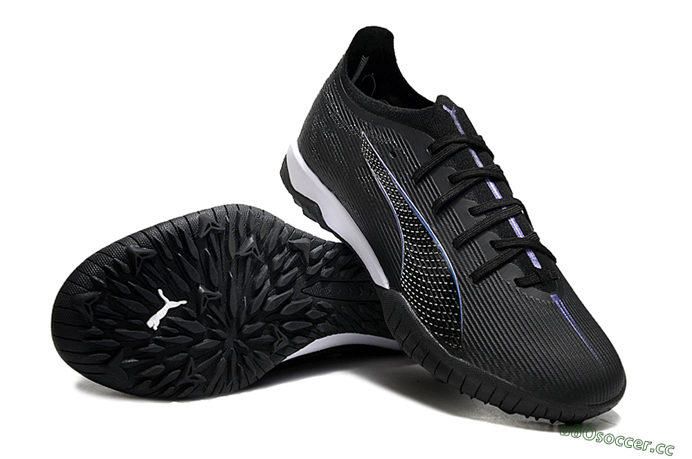 Men's Puma Ultra 5 Ultimate TF Artificial Turf Low-Tops Football Shoes - Black/Blue/White 3