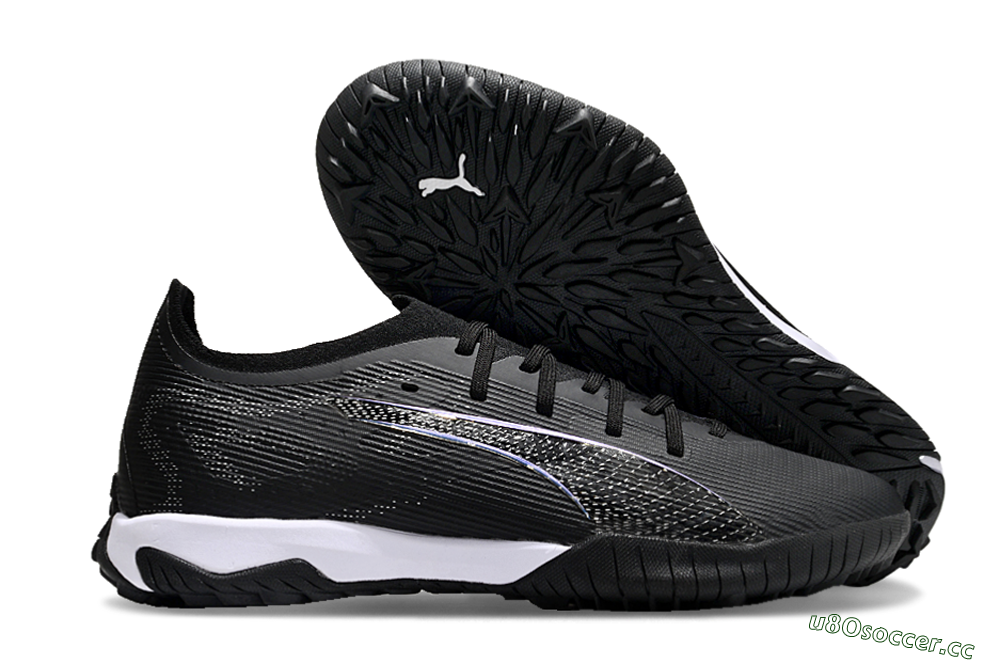 Men's Puma Ultra 5 Ultimate TF Artificial Turf Low-Tops Football Shoes - Black/Blue/White 2