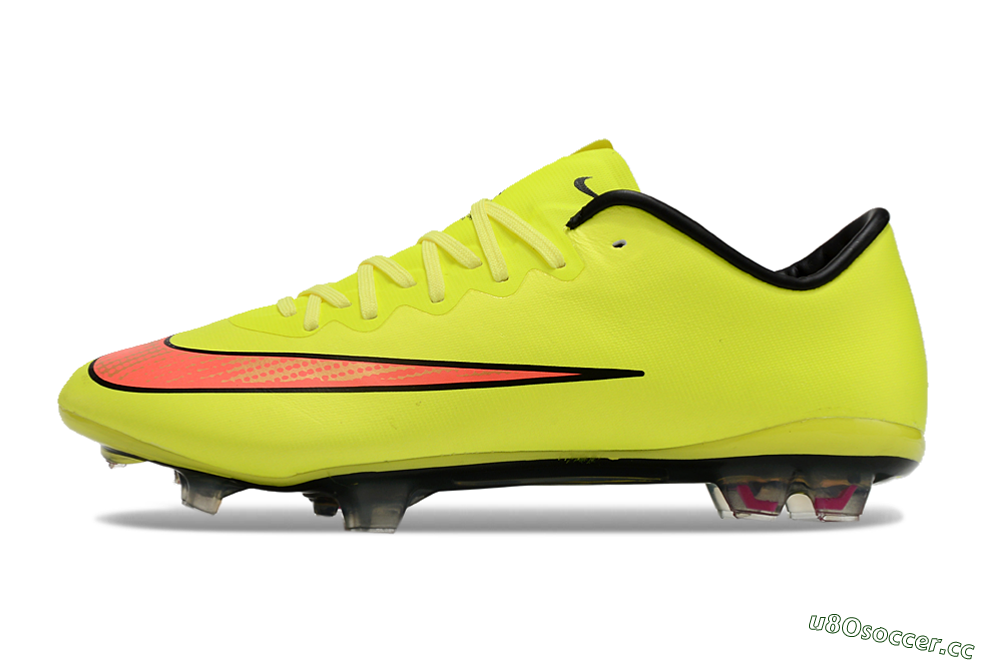 Men's Nike Mercurial Vapor 10 FG Firm Ground Low-Tops Football Boots - Yellow/Black/Red 0