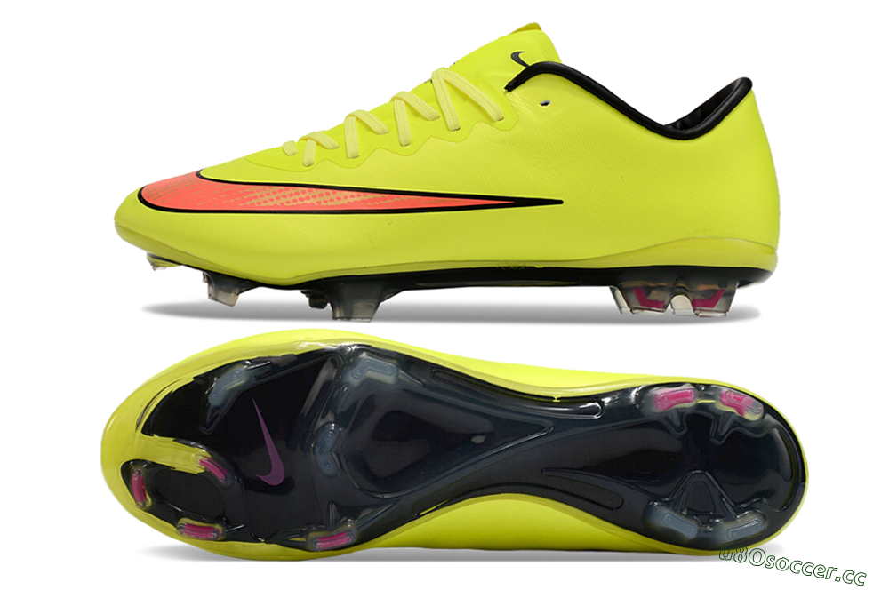 Men's Nike Mercurial Vapor 10 FG Firm Ground Low-Tops Football Boots - Yellow/Black/Red 1