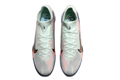 Unisex Nike Air Zoom Mercurial Superfly 10 Elite TF Artificial Turf High-Tops Football Shoes - White/Pink/Blue