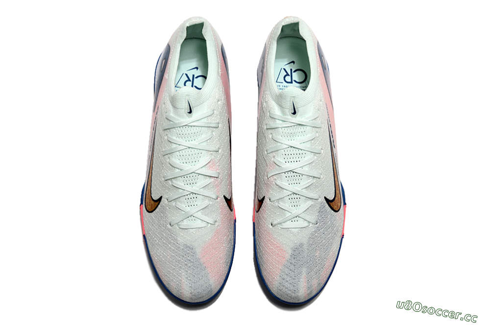 Unisex Nike Air Zoom Mercurial Vapor 16 Elite TF Artificial Turf Low-Tops Football Shoes - White/Pink/Blue 3