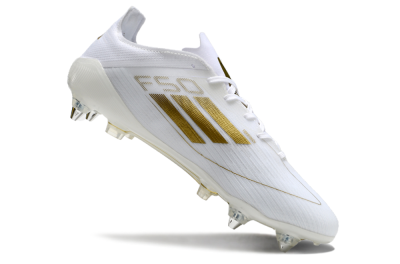 Men's Adidas F50 Elite SG Soft Ground Low-Tops Football Boots - White/Gold