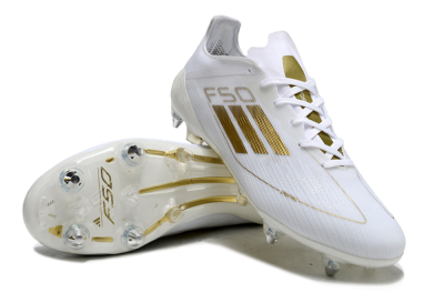 Men's Adidas F50 Elite SG Soft Ground Low-Tops Football Boots - White/Gold
