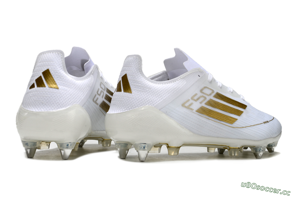 Men's Adidas F50 Elite SG Soft Ground Low-Tops Football Boots - White/Gold 6