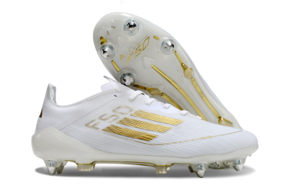 Men's Adidas F50 Elite SG Soft Ground Low-Tops Football Boots - White/Gold