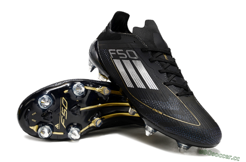 Men's Adidas F50 Elite SG Soft Ground Low-Tops Football Boots - Black/White 3