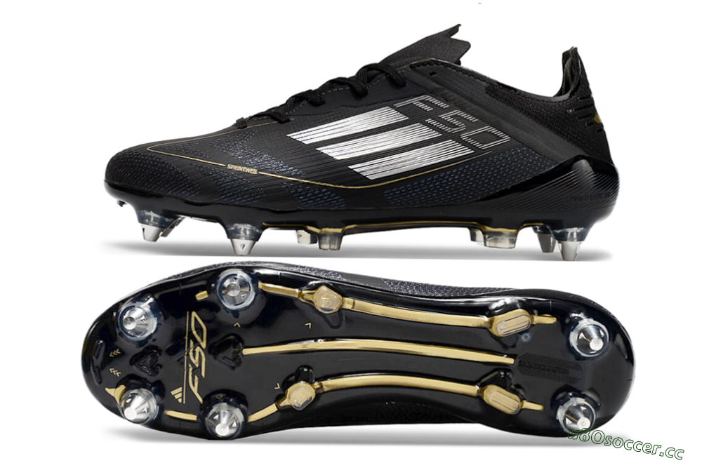 Men's Adidas F50 Elite SG Soft Ground Low-Tops Football Boots - Black/White 1