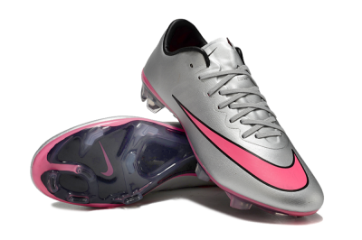 Men's Nike Mercurial Vapor 10 Elite FG Firm Ground Low-Tops Football Boots - Sliver/Pink/Black