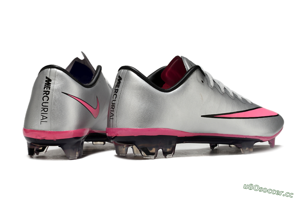 Men's Nike Mercurial Vapor 10 Elite FG Firm Ground Low-Tops Football Boots - Sliver/Pink/Black 6
