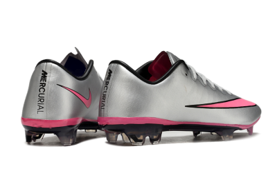 Men's Nike Mercurial Vapor 10 Elite FG Firm Ground Low-Tops Football Boots - Sliver/Pink/Black