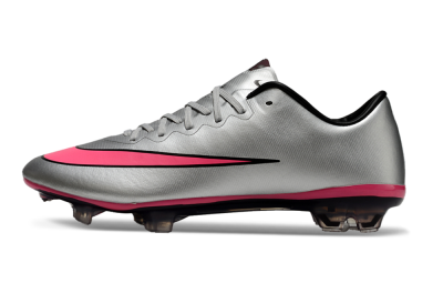 Men's Nike Mercurial Vapor 10 Elite FG Firm Ground Low-Tops Football Boots - Sliver/Pink/Black